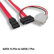 Kentek 1ft SATA Data External Hard Drive Cable 7 6Pin Slim PC HDD Optical Drive