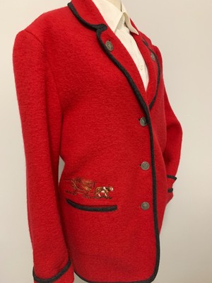 Laine Bouillie Veste Autrichienne Femme Blazer/veste Rouge Femme