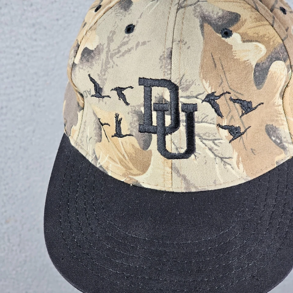 Gorra Ducks Unlimited Camuflada Camioneros DU Ala Negra Ajustable Correa De Colección Foto 2 de 4