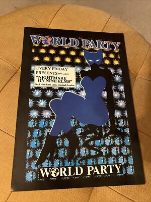 World Party Nine Elms Vauxhall London Flyer A4 1992 Rave Flyer