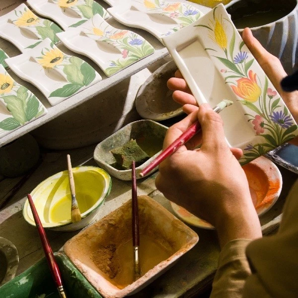 BASSANO KERAMIK SCHÜSSEL 20 CM ZITRONE MIT OLIVE MOTIV AUS ITALIEN NEU - Bild 3 von 3