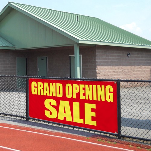 Vinyl Banner Multiple Sizes Grand Opening Sale Yellow Advertisement Business - Picture 3 of 7
