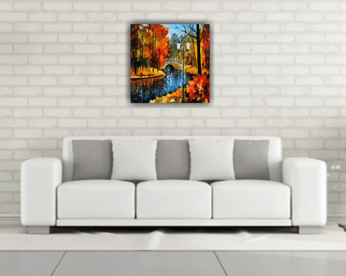 Tela stampata arte da parete a colori Leonid Afremov allungata su una solida cornice in pino - Foto 2 di 3