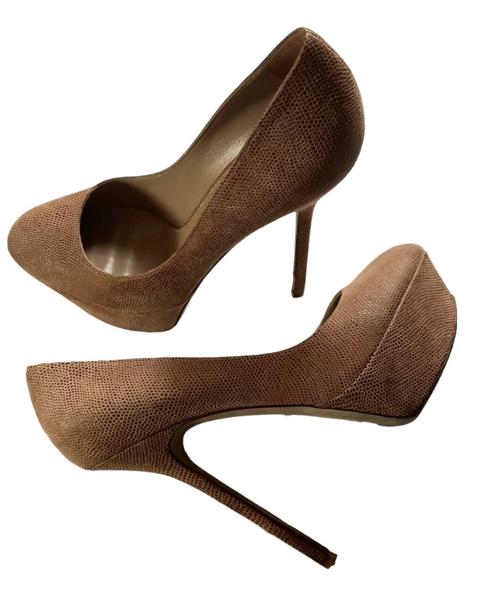 Sergio Rossi Sky High Platform Pumps Sz US 37 Euro Choco Brown