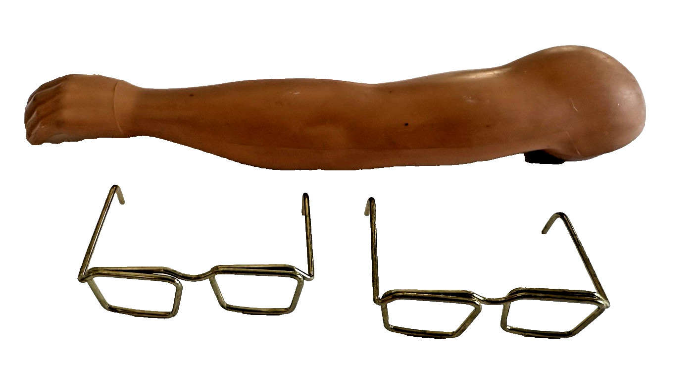 Doll Miniature 1:6 Handmade Metal Square Wire Glasses X Barb