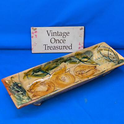 Große Majolika Servierschale (40 cm) * Studio Art Pottery * handgeworfen und signiert