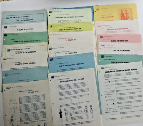 McCall's 19 Design Wise Tips for the Sew-set Booklets+Poster Teach Sewing 1960s