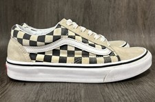 VANS Unisex Old Skool White Black Suede Checkerboard Skate Shoes Size M6 W7.5