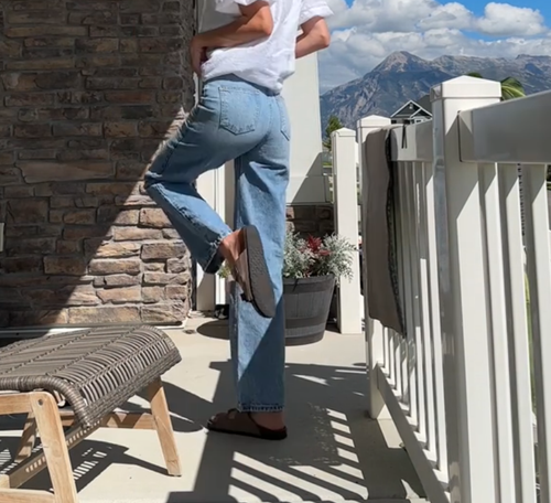 ZARA NEW HIGH-WAISTED FULL LENGTH Z1975 STRAIGHT LEG JEANS MID-BLUE 6147/277 - Picture 3 of 8