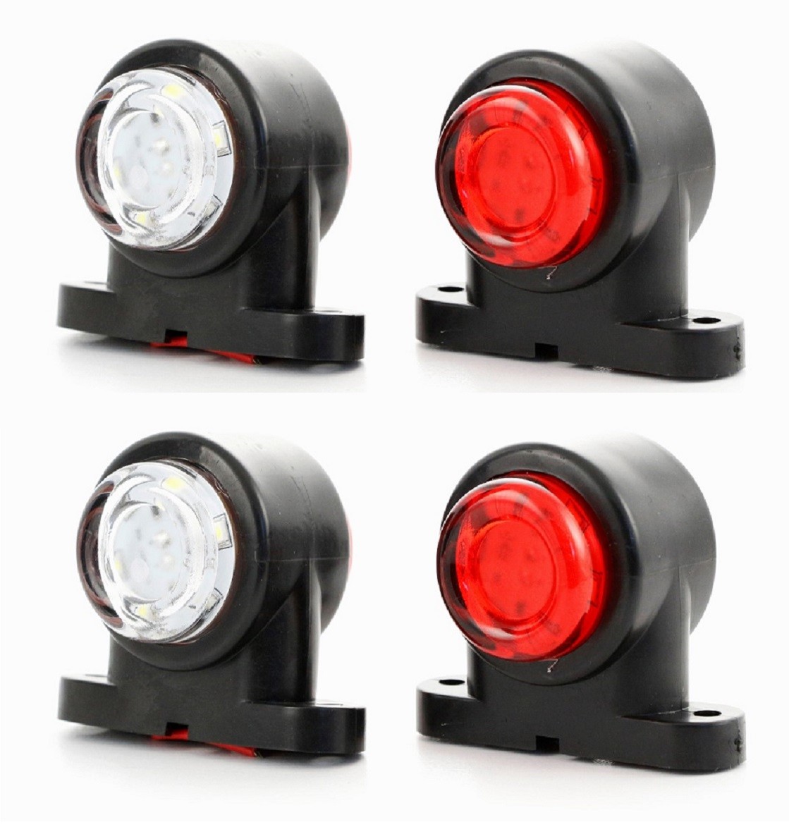 Aerzetix - Set di 2 luci di ingombro, 24V, colore rosso/bianco, per