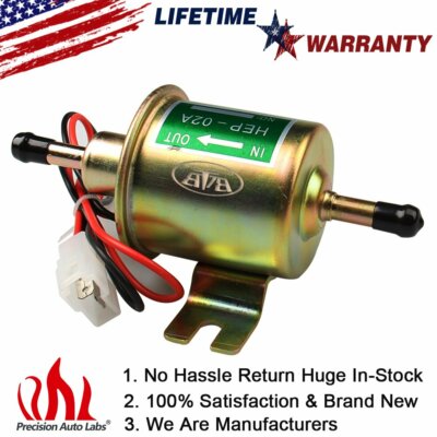 Electronic Fuel Pump Diesel Petrol Pump Universal Round 4-7 PSI HEP-02A 12V 8mm