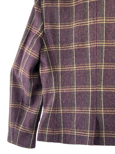 Talbots Women Size 18 Blazer Purple Plaid 2 pocket 3 button Closure Wool & Lined - Picture 14 of 15