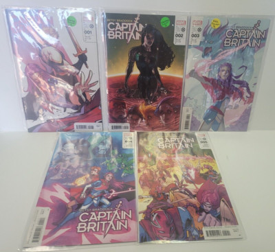 BETSY BRADDOCK: CAPTAIN BRITAIN #1C, 2-3B,4-5A Set (2023) - Free Shipping