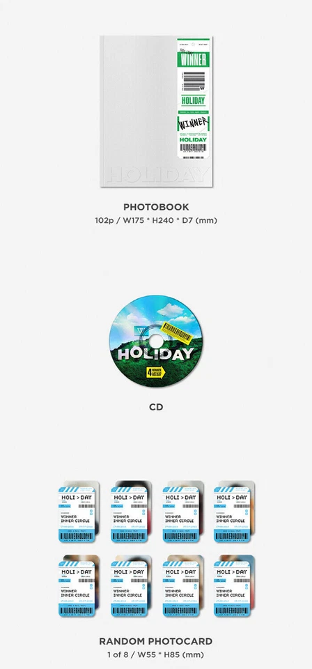 WINNER [HOLIDAY] Album PHOTO BOOK 2 Ver SET 2CD+2Photo Book+10 Card+2 Sticker Foto 4 de 4