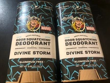 Dr Squatch New Divine Storm Deodorant Sticks  Marvel Thor 2.65 Oz Men's 2pk New