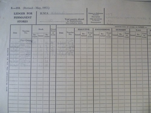 Military Document -1953 Ledger for Permanent Stores 14 pages - Picture 5 of 8
