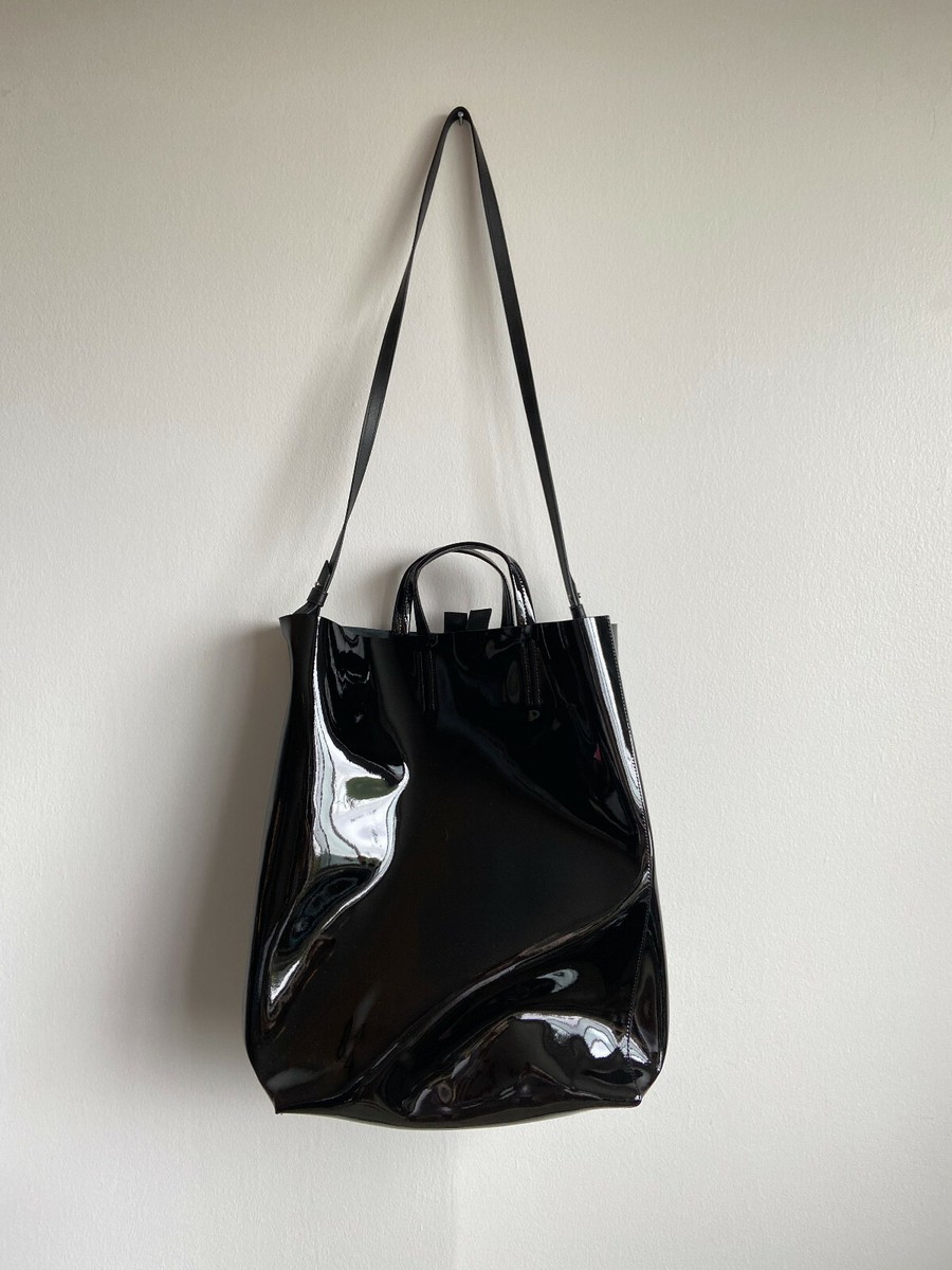 Acne Studios black Baker large patent leather tote Rare!! | eBay