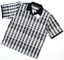NWT - BAGAZIO Men's 'PLAID/STRIPED BM1921' Black/White CASUAL S/S SHIRT - L