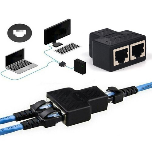 RJ45-Splitter Adattatore Lan Cavo Ethernet 1-2 Vie Dual Femmina Porta Connettore - Photo 2/13