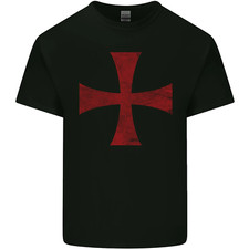 Knights Templar Cross Fancy Dress Outfit Mens Cotton T-Shirt Tee Top