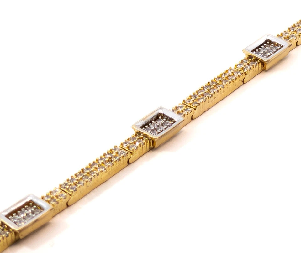 Damenarmband Bicolor, Armkette, Gelbgold / Weißgold 585 14 KT - Bild 3 von 4