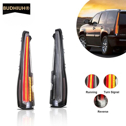 Smoked LED Tail Lights For 2007-2014 Chevy Suburban Tahoe & GMC Yukon – VLAND Direct Replacement, Full LED - View #2