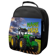 Image of Personalised Lunch Bag School Tractor Boys Kids Cooler Farm Lunchie Box ST754