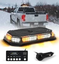 Xprite White/Amber Mix 42 LED Strobe Beacon Light Rooftop Car Emergency Warning