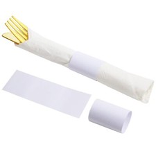 200 Pcs White Paper Napkin Bands Self Adhesive Napkin Rings Silverware Wraps