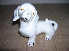 Hund Keramik 10 cm H &auml;lteres St&uuml;ck Deko sammeln Dackel