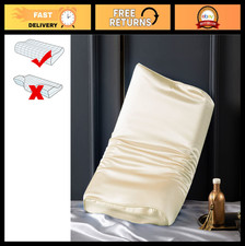 Luxury Mulberry Silk Pillowcase 24"x14"x4.7"/3.9" for Memory Foam, Champagne Col