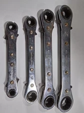 Vintage ACE HARDWARE Branded Reversible Ratcheting Wrenches Lot Of 4 SAE