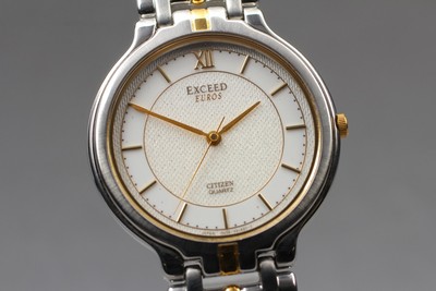 Vintage [Near Mint] New Batt CITIZEN Exceed Euros 5639-f61401 Roman Herren JAPAN