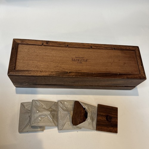 NapaStyle Solid Wood Tea Bag Box 14x4” Beautiful Hardwood With Tea Covers - Picture 8 of 16