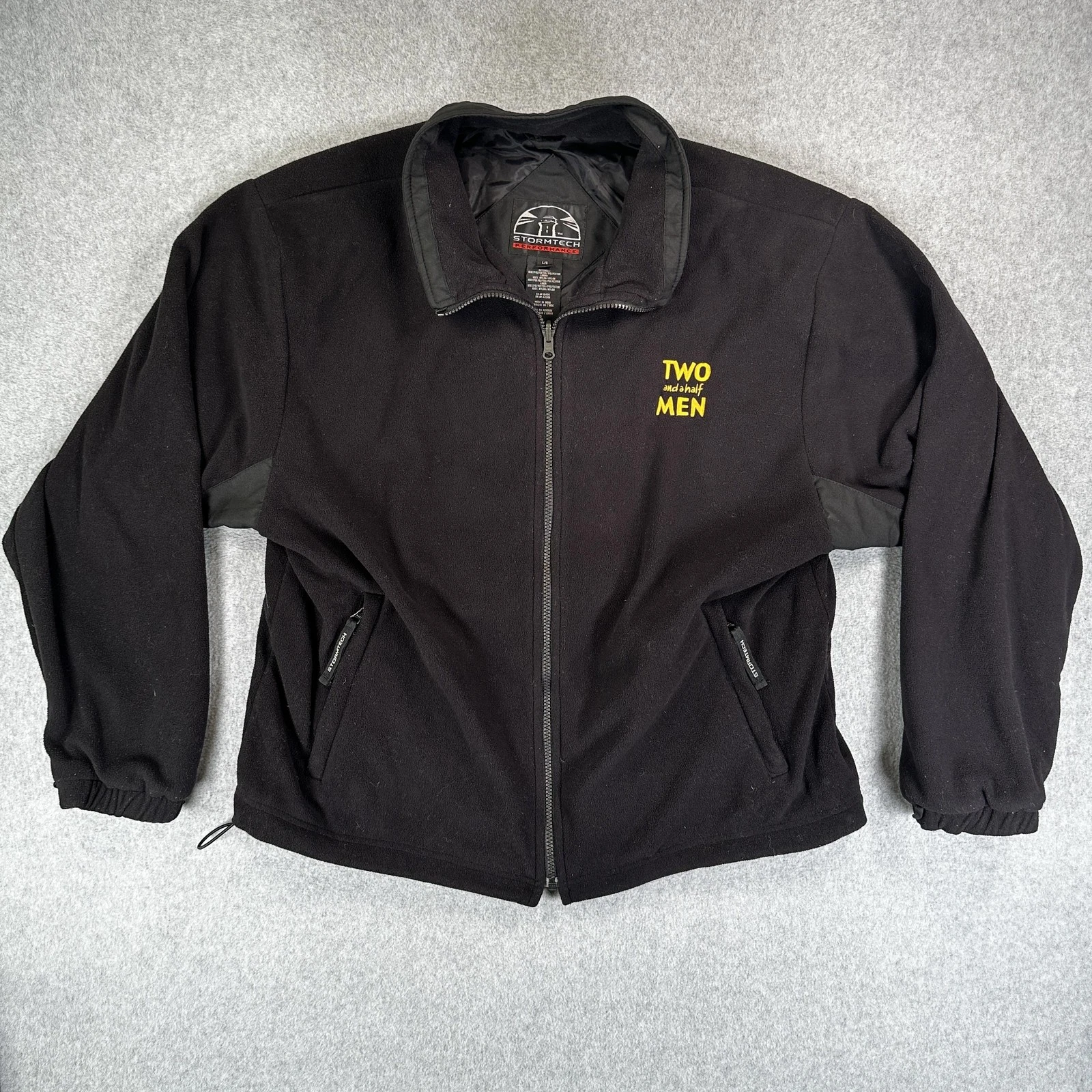 Stormtech Two And A Half Men Jacket Mens Large Black Fleece Full Zip Staff Promo