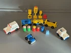 Vintage 1986 Fisher Price Little People Figures And Vehicles Mixed Pieces Lot