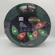Home Accents Holiday 100-Count Red/Green C9 LED Steady Lit Lights New Christmas