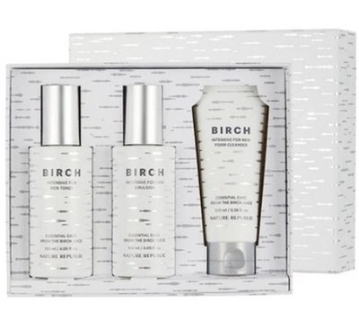 BIRCH Nature Republic Intensive for Men Facial Skincare Set Toner Emulsion Foam