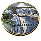 Vintage Niagara Falls Sign - USA Canada Travel Gas Pump Porcelain Ad Sign