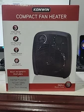 Konwin Compact Electric Heater 1500 W 120V Fan  Adjustable Thermostat