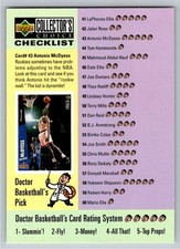 1996-97 Collector's Choice Checklist #197 Antonio McDyess Eddie Jones Basketball