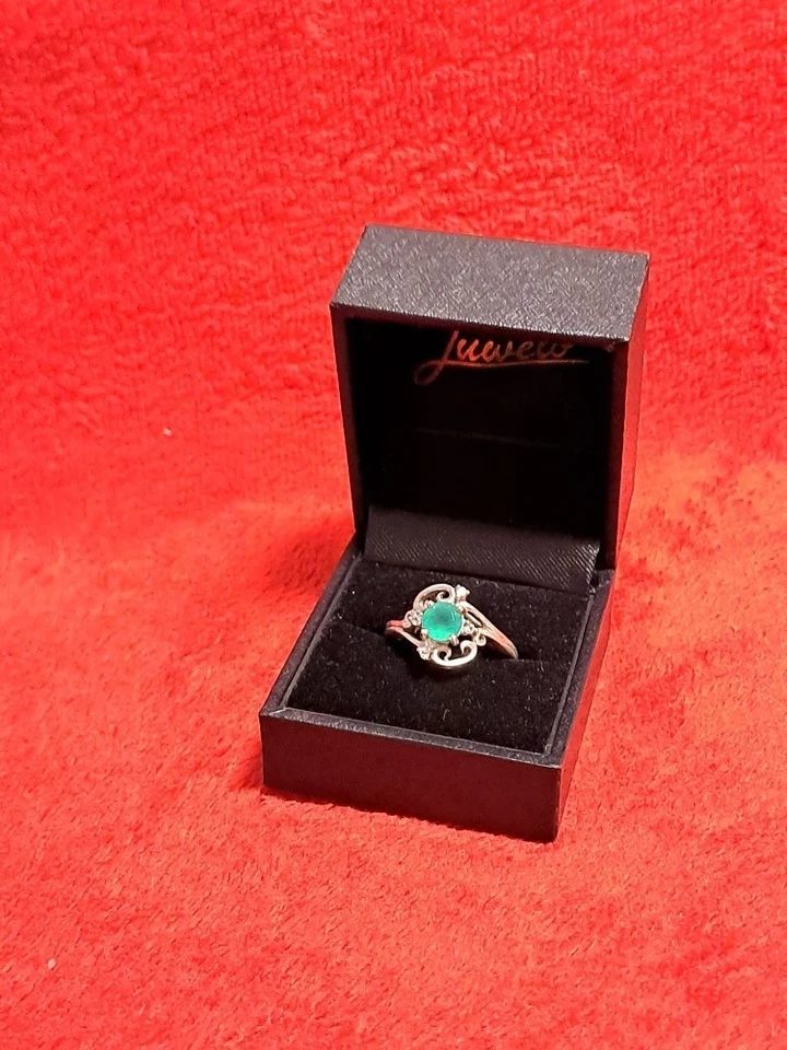 Juwelo grüner Chalzedon - Silberring , Zustand neuwertig - Bild 4 von 4