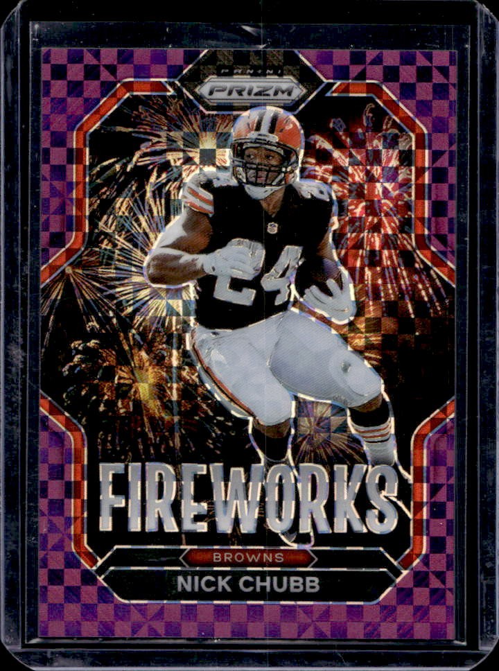 2022 Prizm Nick Chubb Fireworks Purple Power Prizm #25/49 Browns