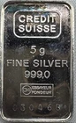 Credit Suisse 5 Gram Vintage Silver Bar-Vintage