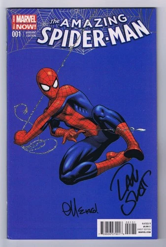 Amazing Spider-Man #1 Variant VF/NM Signed w/COA Ed McGuinness & Dan Slott 2014