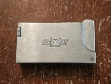 1945 Chevrolet Advertisement Lighter By CROWN Inscribed Chevy Bow Tie Rare Vtg