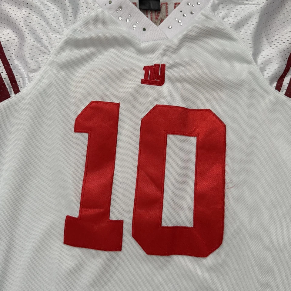 Camiseta de fútbol vintage de los New York Giants para mujer blanca Eli Manning 10 Reebok Foto 3 de 4