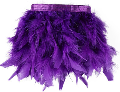 Purple Turkey Feathers Trim Fringe 2Yard 4-6Inch for Party Clothing DIY Sewing C