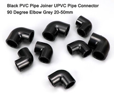 Black PVC Pipe Joiner UPVC Pipe Connector 90 Degree Elbow Grey 20-50mm