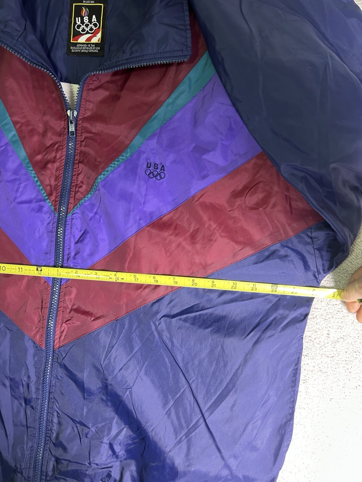 Vintage JCPenny USA Olympics Windbreaker Jacket Men’s Large Multicolor Full Zip